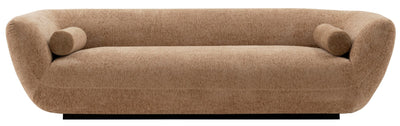 Manhattan Comfort Contemporary Ulka Chenille Sofa with Pillows - Light Brown|Sofa contemporain Ulka de Manhattan Comfort en chenille avec coussins - brun clair