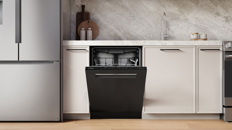 Bosch 300 Series 24\" 46 dBA Built-In Dishwasher – Black - SHP53EM6N