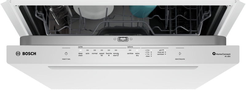 Bosch 300 Series 24\" 46 dBA Built-In Dishwasher – White - SHP53EM2N