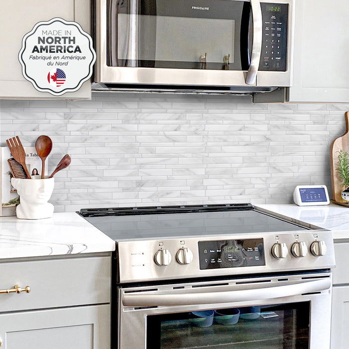 Smart Tiles Peel and Stick 4-Sheet 12 x 10 Backsplash - Milano Massa