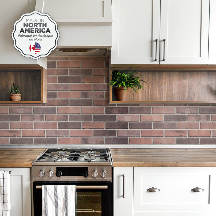 Smart Tiles Peel and Stick 2-Sheet 21 x 11 Backsplash - Brik Porto