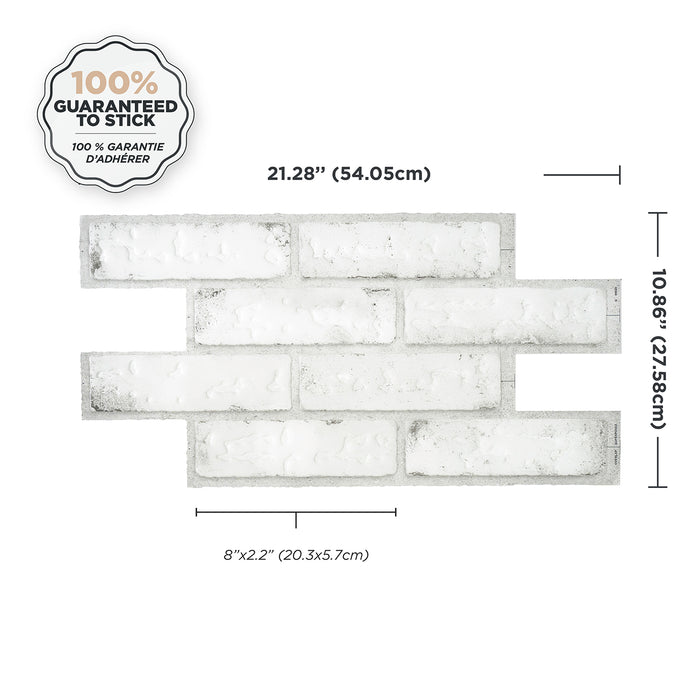 Smart Tiles Peel and Stick 2-Sheet 21 x 11 Backsplash - Brik Sidney