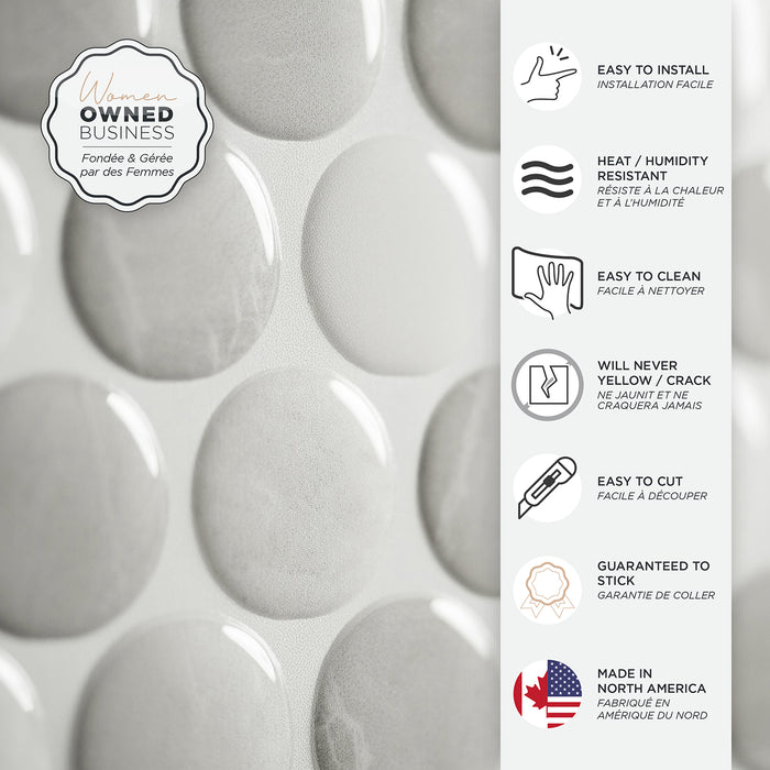 Smart Tiles Peel and Stick 4-Sheet 9 x 9 Backsplash - Penny Roccia