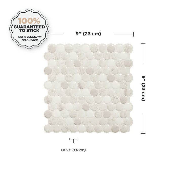 Smart Tiles Peel and Stick 4-Sheet 9 x 9 Backsplash - Penny Terra