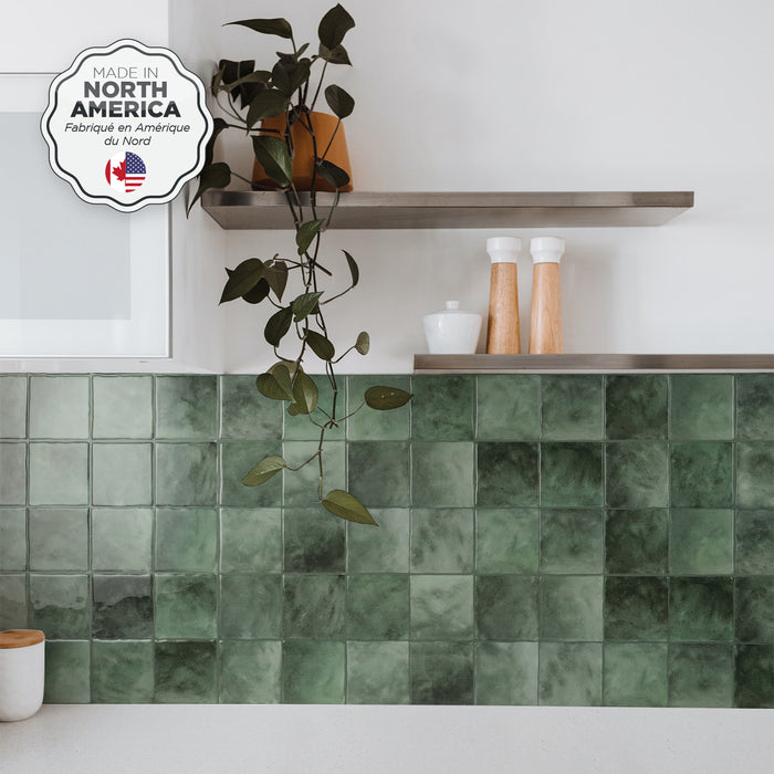 Smart Tiles Peel and Stick 4-Sheet 9 x 9 Backsplash - Zellige Taza