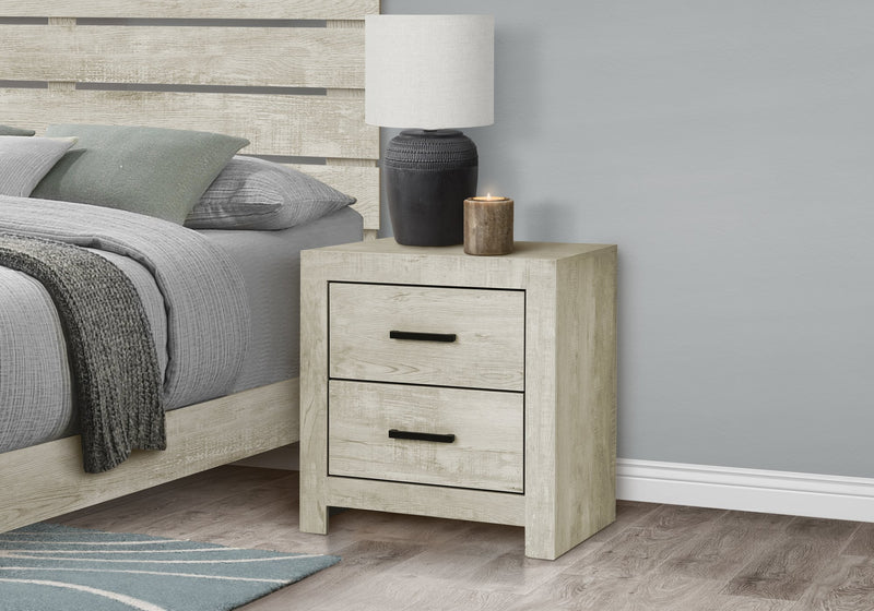 Soren Bedside 2-Drawer Nightstand, 22\"W x 24\"H - Bleached Oak