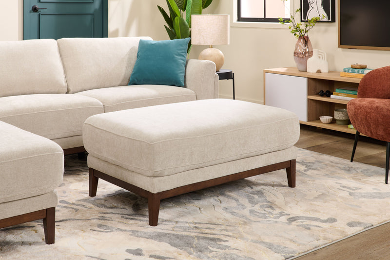 Horizon 44.09\" Fabric Ottoman - Stone