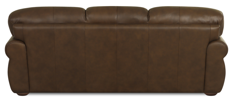 Porto 90\" Traditional Genuine Leather Sofa  - Chocolate