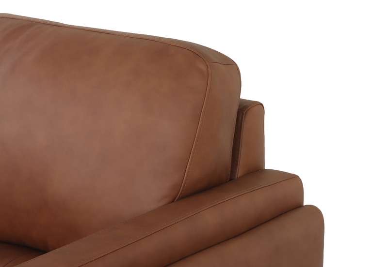 Venice 91\" Traditional Genuine Leather Sofa – Light Brown