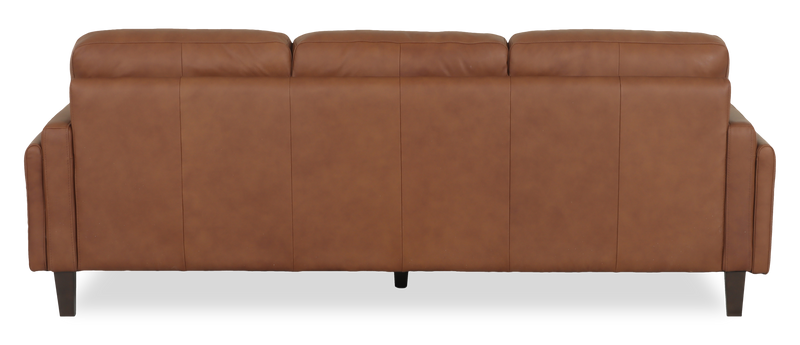 Venice 91\" Traditional Genuine Leather Sofa – Light Brown