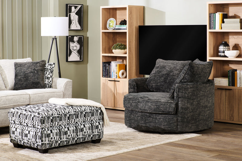 Made in Canada Customizable Sofa Lab Trunk 39\" Fabric Storage Ottoman – Noir Accent Fabric
