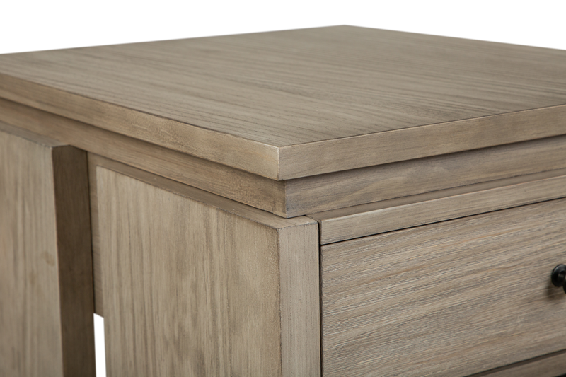 Addams 22\" End Table with Storage - Stone Harbor Grey