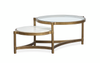 Arlington 48\" Coffee Table with Glass Top - Aged Brass