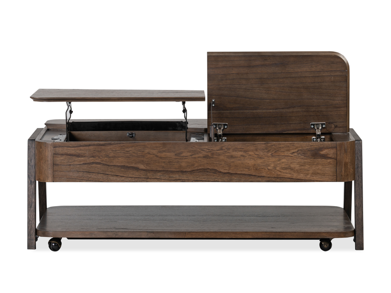 Camdale 52.5\" Lift and Flip Top Coffee Table with Storage - Chocolate