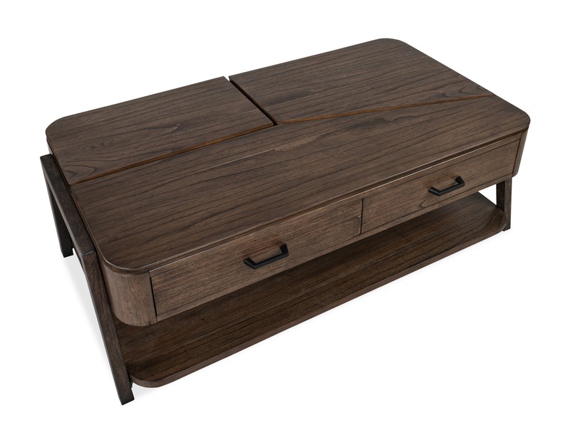 Camdale 52.5\" Lift and Flip Top Coffee Table with Storage - Chocolate
