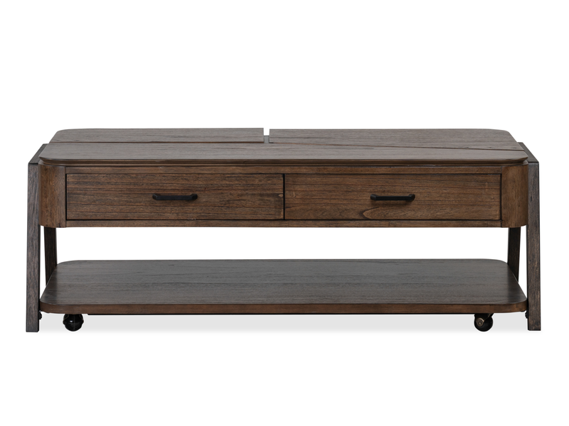 Camdale 52.5\" Lift and Flip Top Coffee Table with Storage - Chocolate