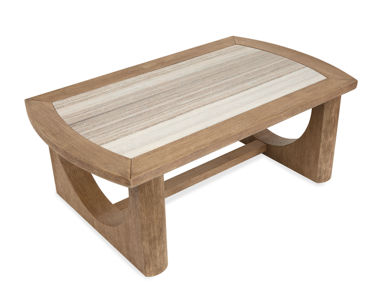 Caroline 50\" Coffee Table  with Storage and Marble Top - Riverbend Beige 