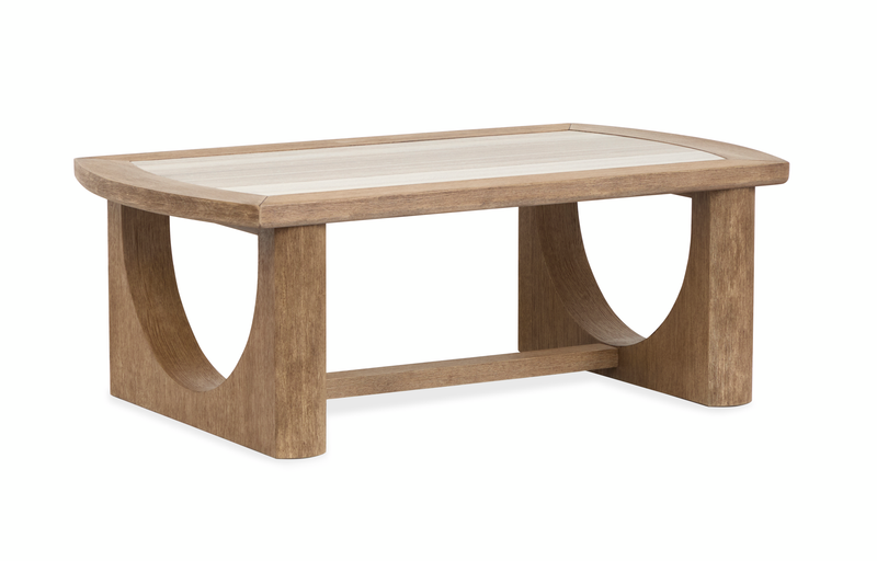 Caroline 50\" Coffee Table  with Storage and Marble Top - Riverbend Beige 