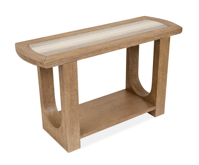 Caroline 50\" Sofa Table with Storage and Marble Top  - Riverbend Beige 