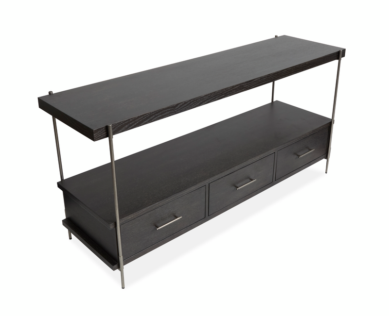 Corrall 60\" Sofa Table with Storage - Dark Briarsmoke