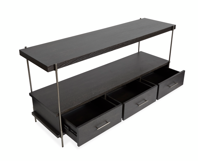 Corrall 60\" Sofa Table with Storage - Dark Briarsmoke