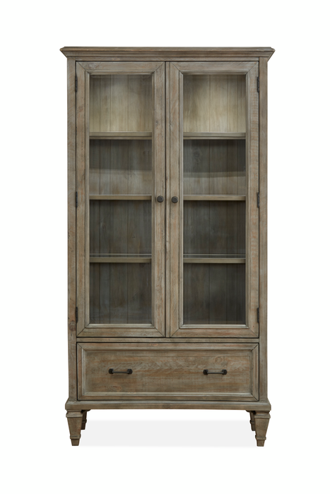 Gerrard 40\" Bookcase with Tempered Glass Doors - Dovetail Grey