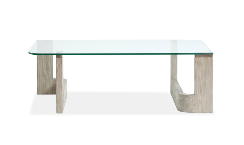 Jerome 52\" Coffee Table with Glass Top - Smokey Pine