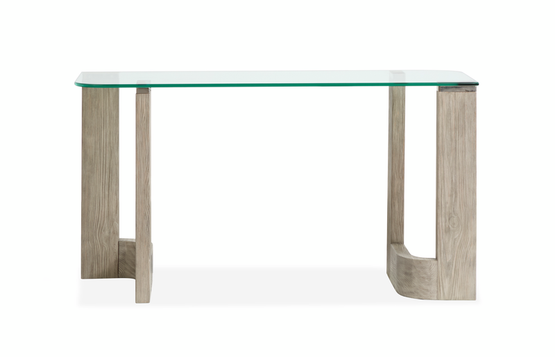 Jerome 52\" Sofa Table with Glass Top - Smokey Pine