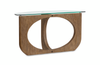 Kerwin 52\" Sofa Table with Glass Top - Almond