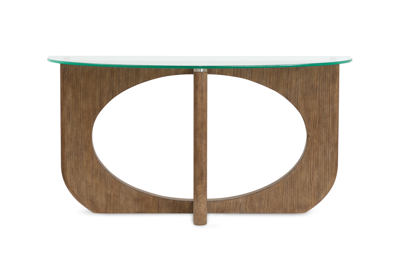 Kerwin 52\" Sofa Table with Glass Top - Almond
