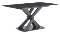 Orion 63” Dining Table with Tech Stone Top, Metal Base – Black 