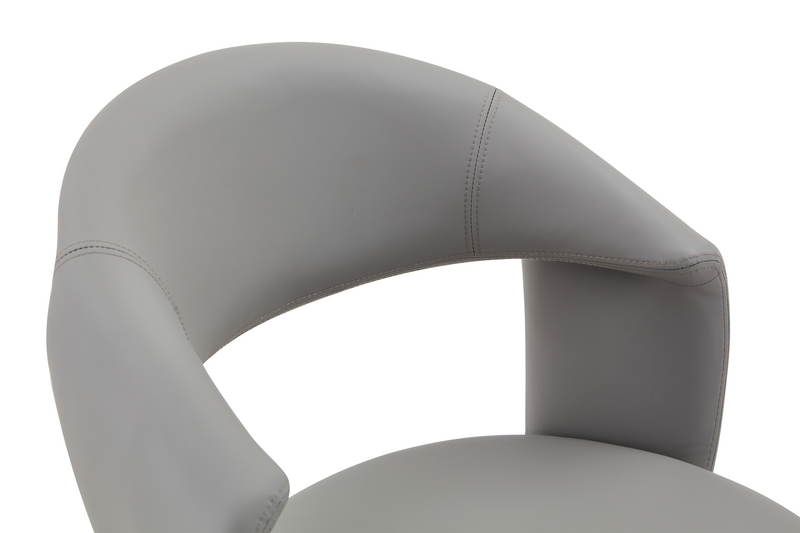 Orion Dining Chair with Vegan-Leather Fabric, Metal – Grey