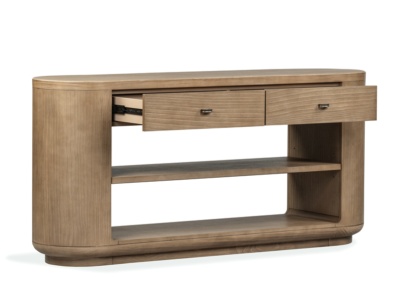 Poplar 64\" Sofa Table with Storage - Chateau Brown