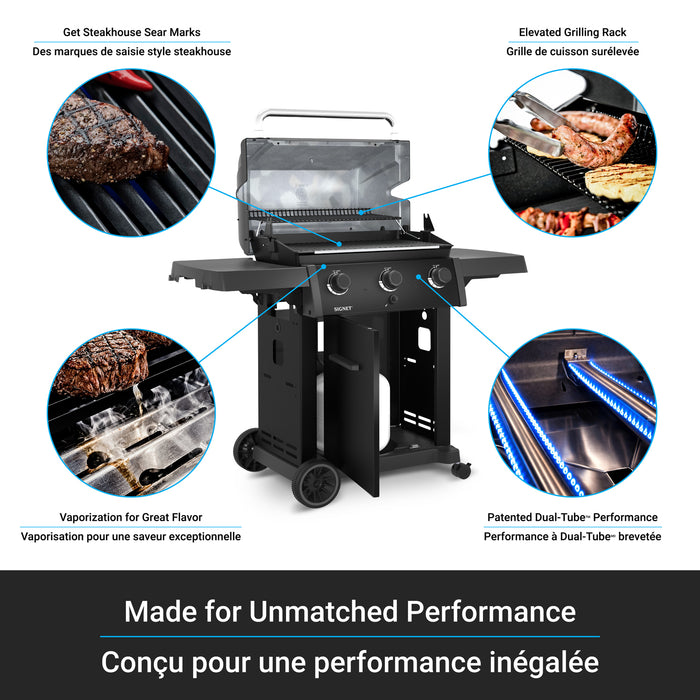 Broil King Signet 320 Shadow 3-Burner 40,000-BTU Propane Gas BBQ - 844154 Grill