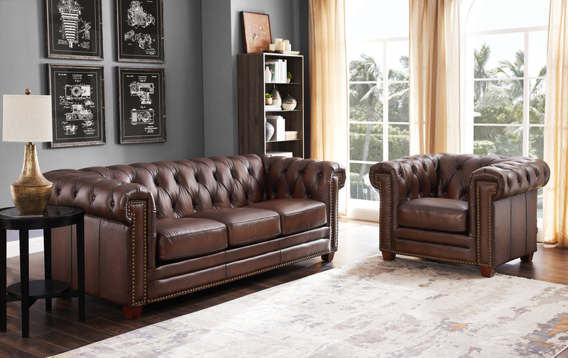 Hydeline Standwood Leather Chair - Brown