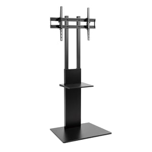 Tygerclaw TV Floor Stand with Equipment Shelf - Black