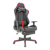 Tygerclaw Fabric Gaming Office Chair with Lumbar Pillow & Leg Rest - Red
