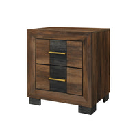 Titanium Bedside 2-Drawer Nightstand, 21.7