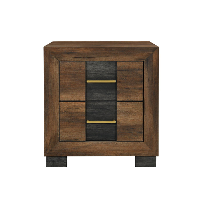 Titanium Bedside 2-Drawer Nightstand, 21.7\"W x 24.2\"H – Brown