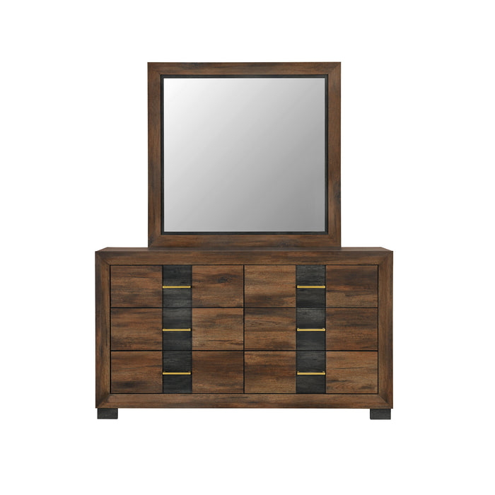 Titanium Bedroom 6-Drawer Dresser, 58.5\"W x 34.1\"H – Brown