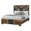 Titanium Panel Bed with Headboard & Frame, LED, Modern, Brown - Queen Size | Lit à panneaux moderne Titanium brun avec tête de lit, cadre de lit et éclairage à DEL - format grand lit