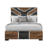 Titanium Panel Bed with Headboard & Frame, LED, Modern, Brown - Queen Size | Lit à panneaux moderne Titanium brun avec tête de lit, cadre de lit et éclairage à DEL - format grand lit