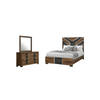 Titanium 5pc Bedroom Set with Bed, Dresser & Mirror, LED, Modern, Brown - Queen Size | Ensemble de chambre à coucher moderne Titanium brun 5 pièces avec lit, commode, miroir et éclairage à DEL - format grand lit