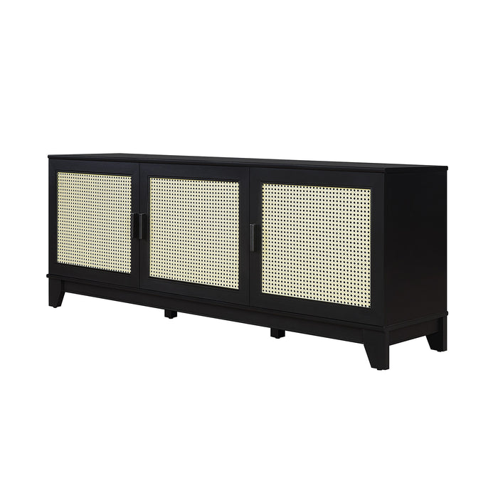 Manhattan Comfort Sheridan 62.99\" Modern Cane TV Stand - Black