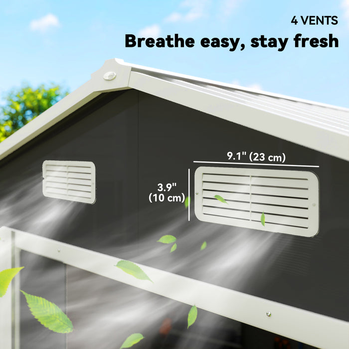 Outsunny 7.5' X 6.5' Outdoor Storage Shed With Double Doors, Dark Grey