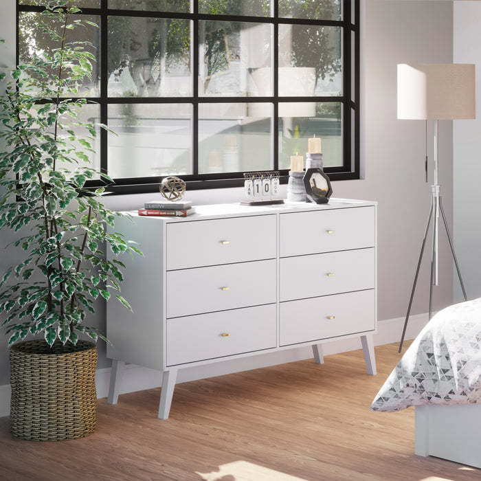 Milo 6-Drawer Dresser - White