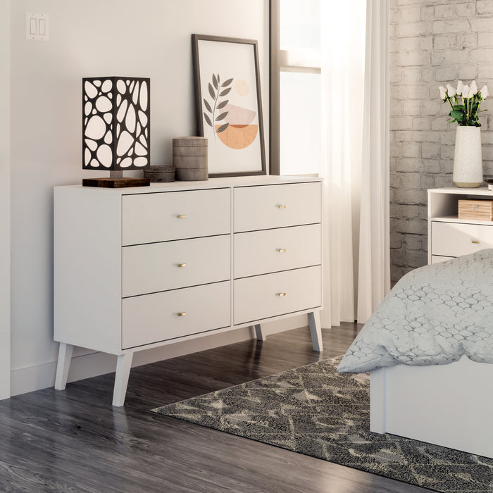 Milo 6-Drawer Dresser - White