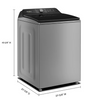 Whirlpool 6.1 Cu. Ft. Smart Top Load Washer with Removable Agitator – Radiant Silver - WTW8507TR | Laveuse intelligente Whirlpool à chargement par le haut de 6,1 pi3 avec agitateur amovible - argenté radieux - WTW8507TR