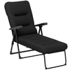 Outsunny Outdoor Lounge Chair W/ Cushion, Foldable Patio Chair, Black