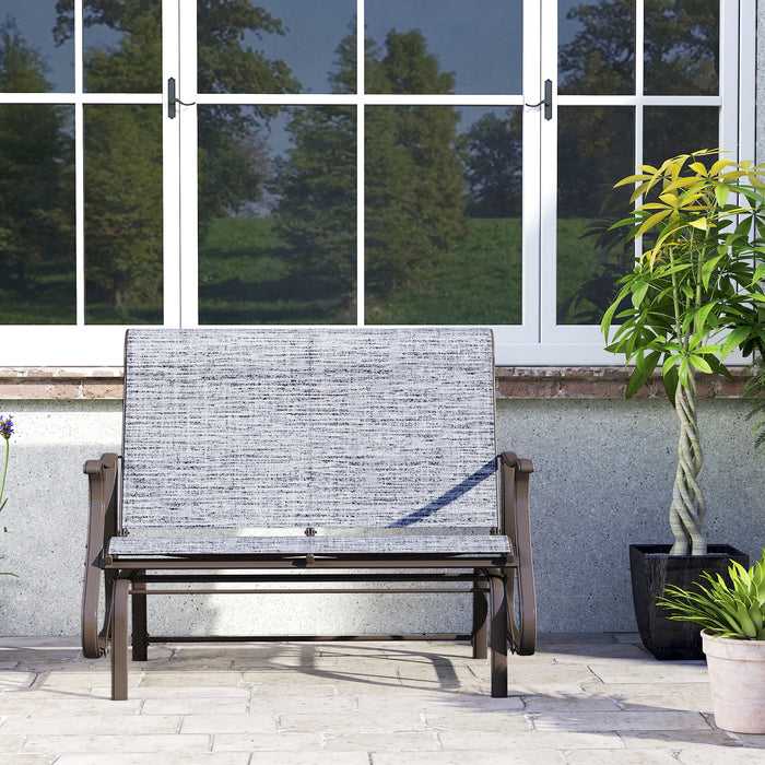 Outsunny 2-person Outdoor Glider Chair For Outdoor, Backyard, Dark Grey